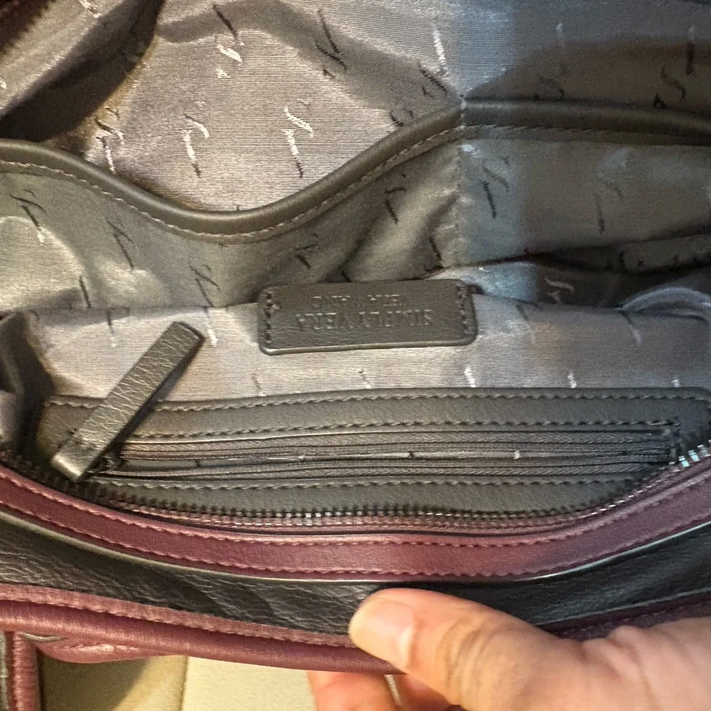 Simply Vera Vera Wang Burgundy and Black Hobo Bag